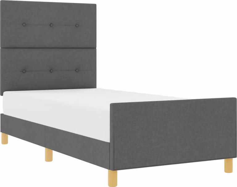 Struttura del letto Grigio scuro 80 x 200 cm Tessuto
