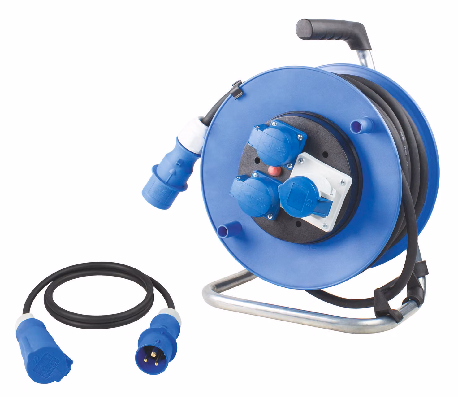 as-Schwabe Camping SET: avvolgicavo, cavo adattatore, prolunga CEE, spina Schuko, IP44