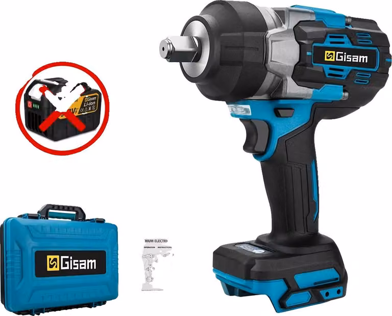 Avvitatore elettrico, coppia 2800 N·m, velocità 0-7600 giri/min, senza batteria Plastica