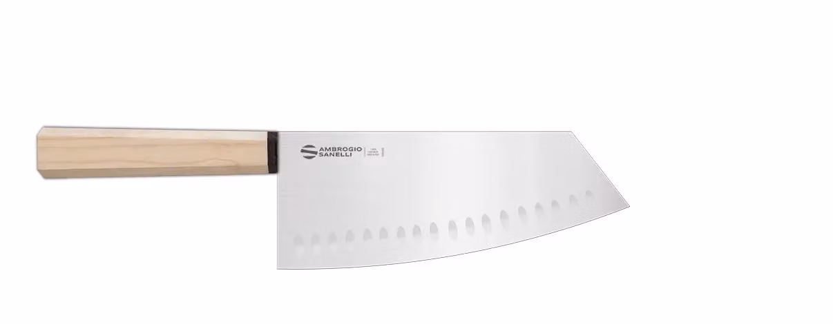 Coltello Orientale, lama Alveolata 18cm, linea Hexagon Ambrogio Sanelli