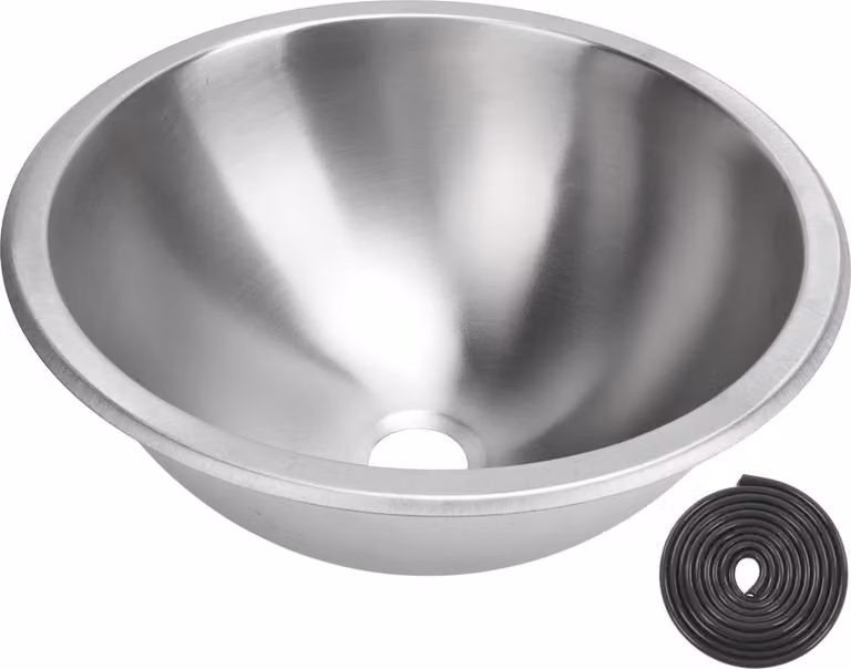 12 pollici Camper lavandino rotondo 304 in acciaio inox cucina bagno mano bacino con 40 mm di scarico per barca caravan RV