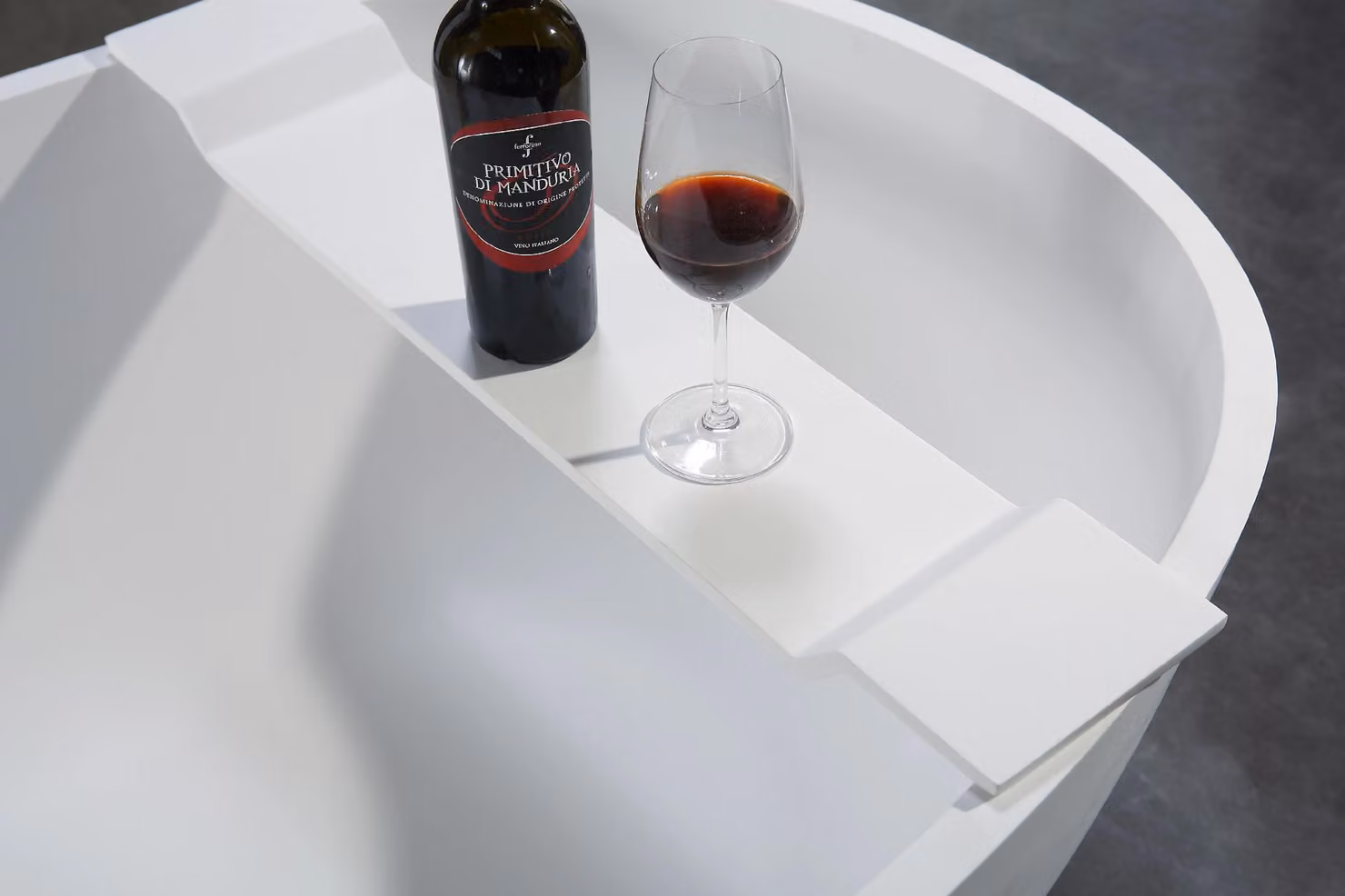 CERANO - Mensola per vasca da bagno - bianco opaco - 85x16 cm