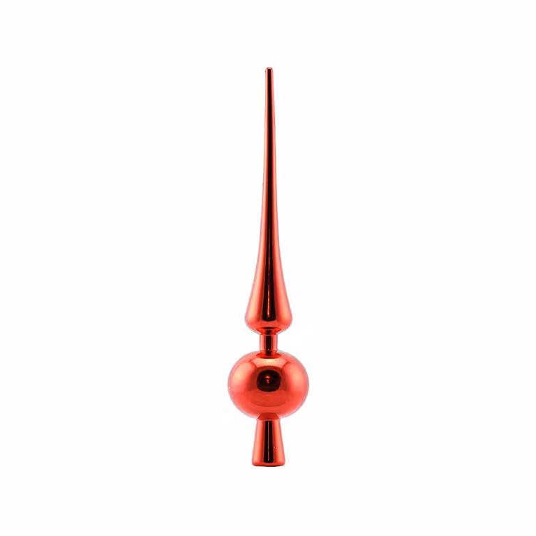 Puntale in plastica per cima albero, 6x28 cm, rosso, lucido