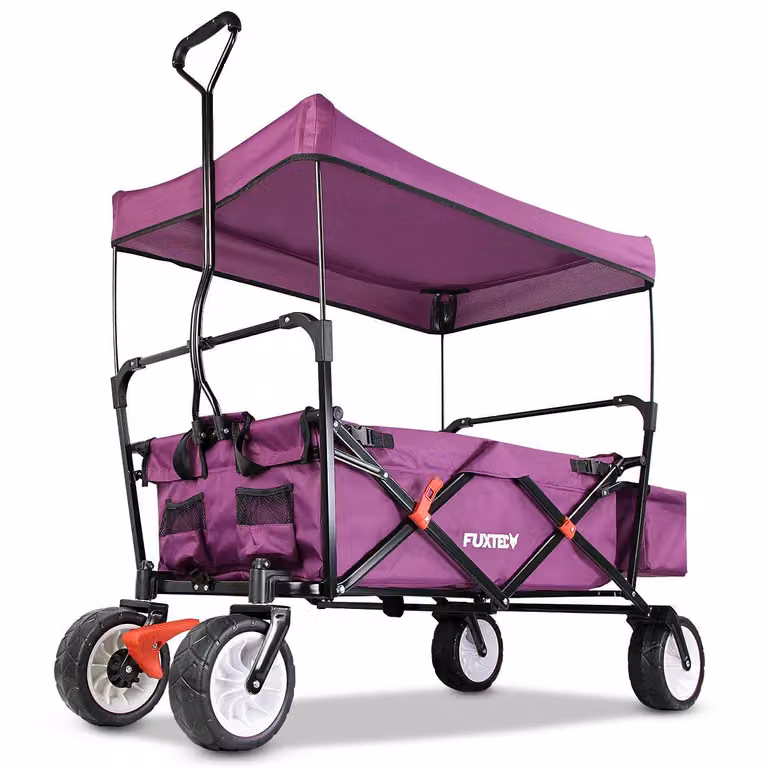 Carrello da giardino pieghevole da campeggio / spiaggia per la spesa FUXTEC CT350 VIOLA Purpur