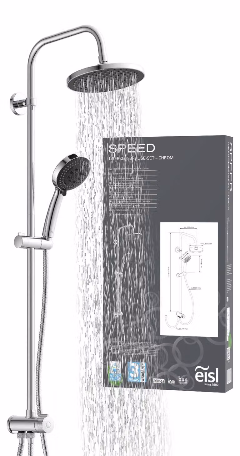 DX12051U, set doccia a soffitto, finitura cromata