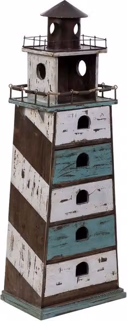 Mensola Lighthouse Wanderlust Deco in legno e metallo marrone e bianco L: 41 cm, P: 27 cm, H: 115 cm
