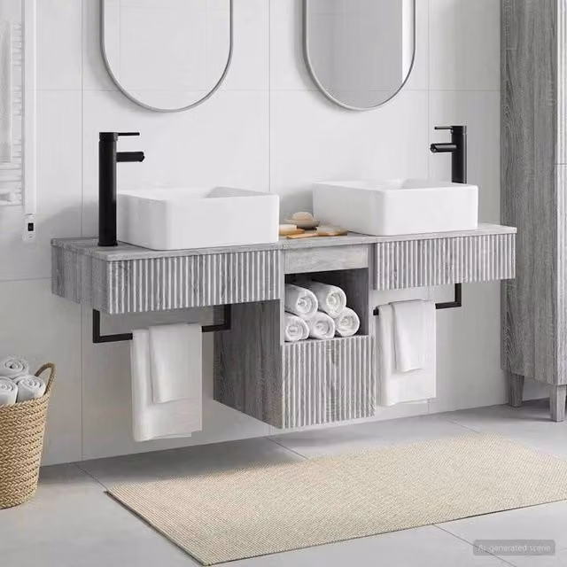 Set di Armadi da Bagno 3 pz Sonoma grigio 53 x 35 x 39 cm 3405613