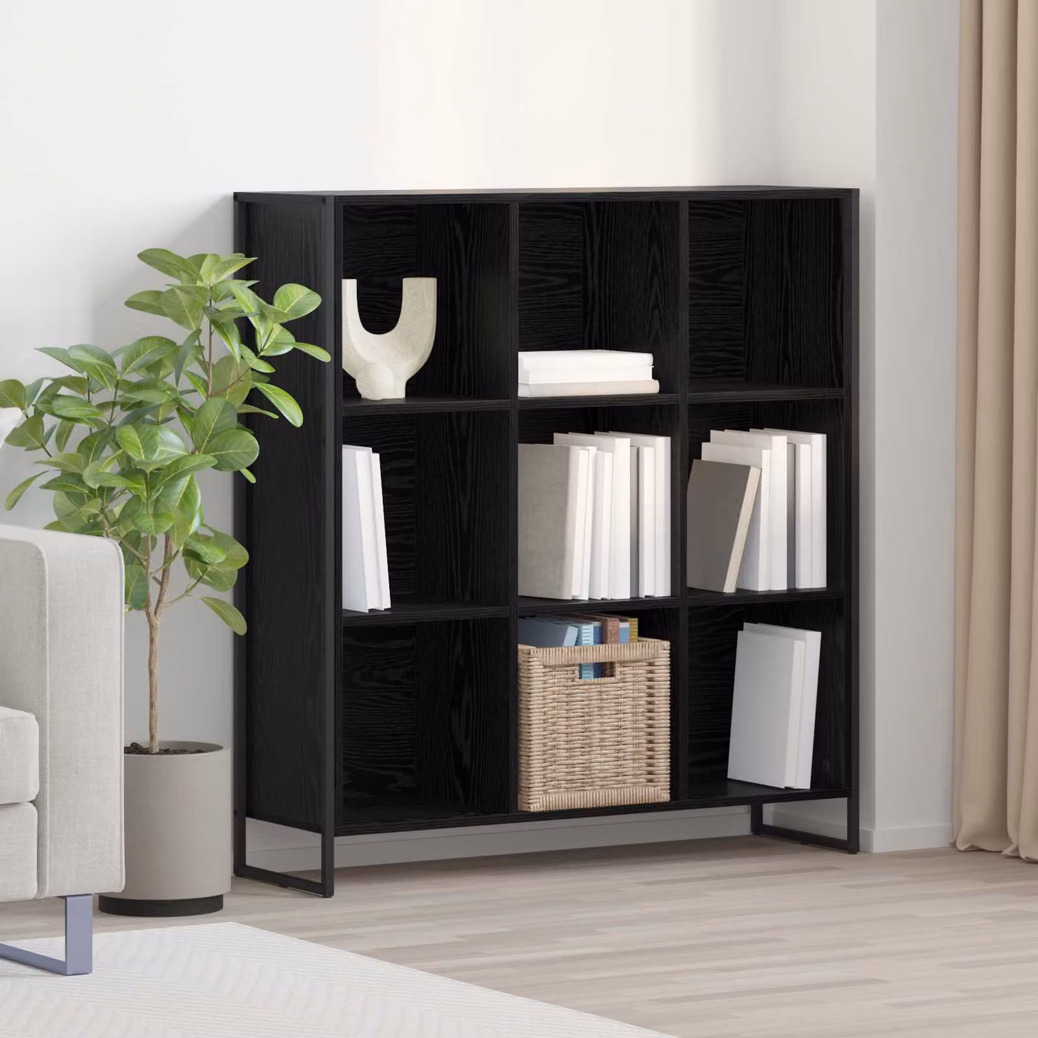 Armadio per libri vidaXL in stile industriale, colore marrone e nero, L: 99,5 cm, P: 30 cm, H: 108 cm