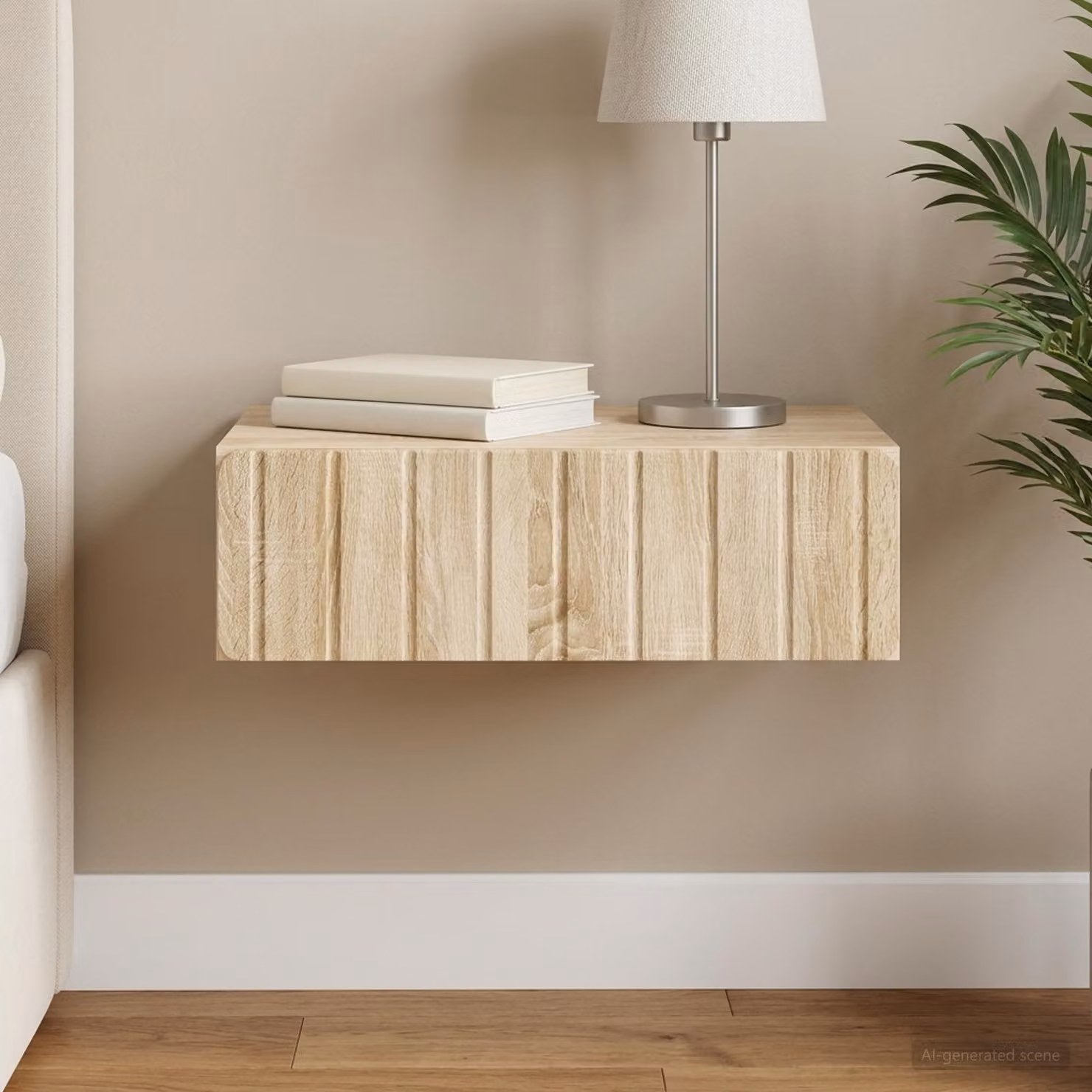 vidaXL Tavolino da Parete Laterale in Rovere Sonoma, L 59 cm x P 34,5 cm x H 17 cm