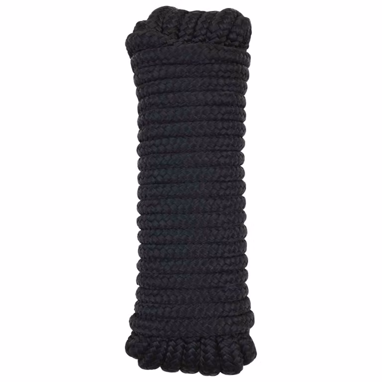 Corda da barca vidaXL in poliestere nero, diametro 14 mm, lunghezza 15 m