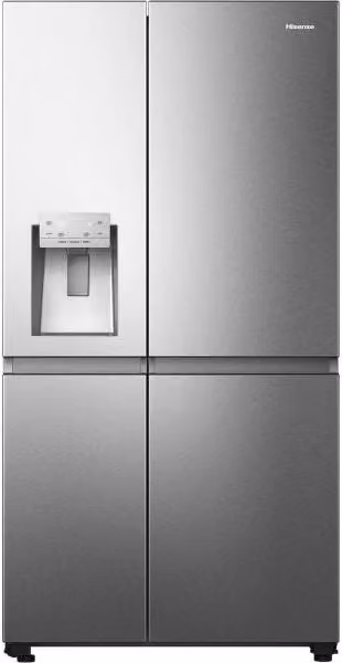 Hisense frigorifero side by side RS818N4TIE argento, capacità 632 l, classe energetica E, con dispenser acqua e ghiaccio, tecnologia No Frost e controllo WiFi