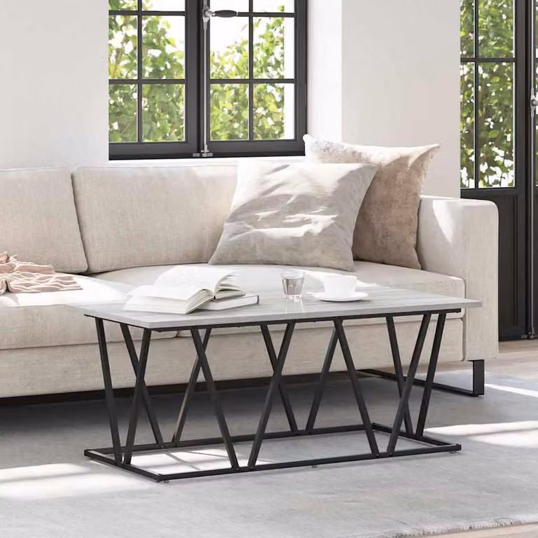 Maison Exclusive - Tavolino grigio, dimensioni 100 x 50 x 40 cm, realizzato in compensato e metallo