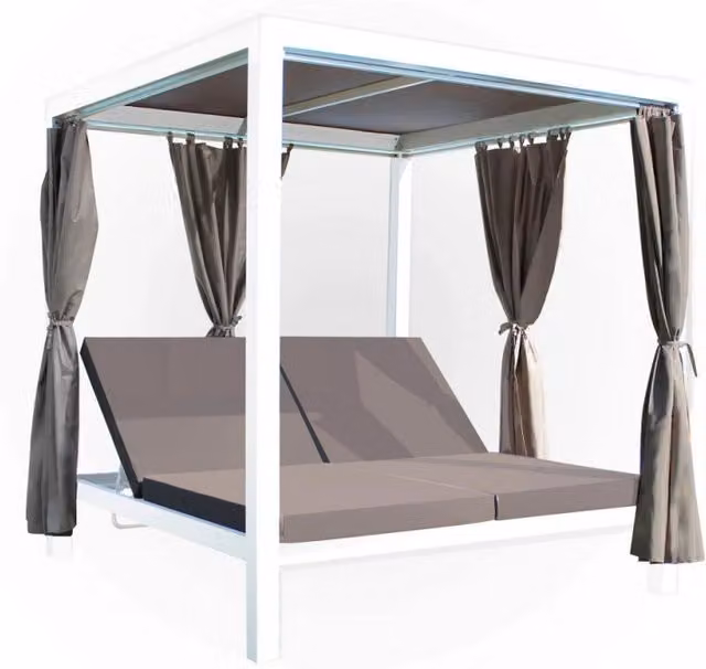 Cosma Gazebo Letto da Giardino in Alluminio Verniciato con Canopy e Poggiatesta Regolabile, Bianco o Antracite, L/P/H: 250 x 149 x 195 cm – 2
