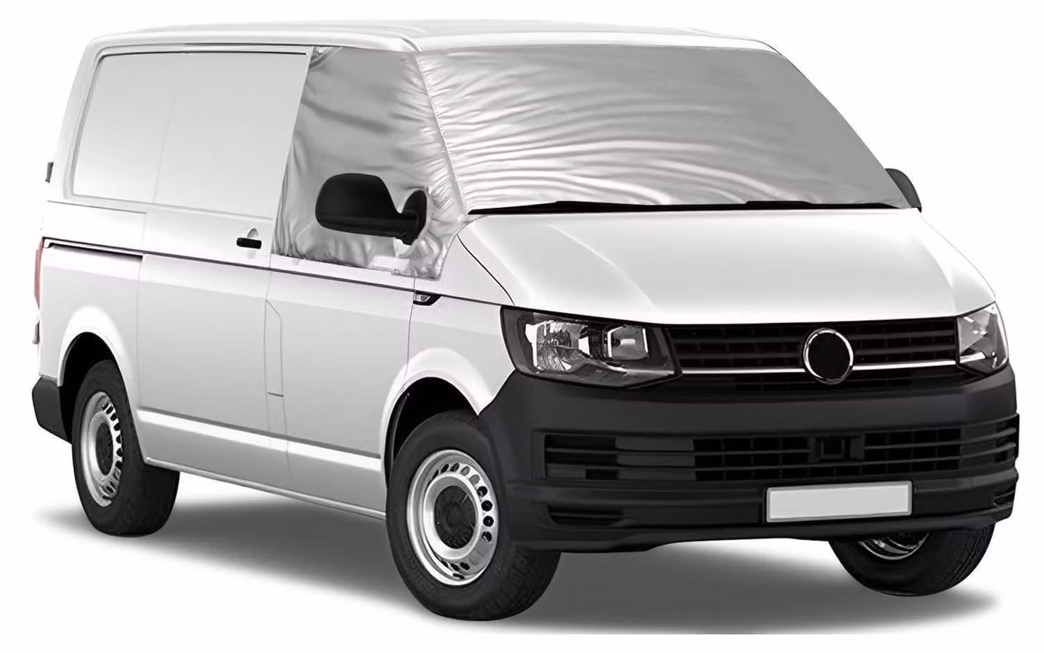 Copertura parasole per parabrezza, compatibile con VW T6, protezione solare per parabrezza, oscuramento al 100%, protezione dai raggi UV, resistente alle intemperie, colore argento