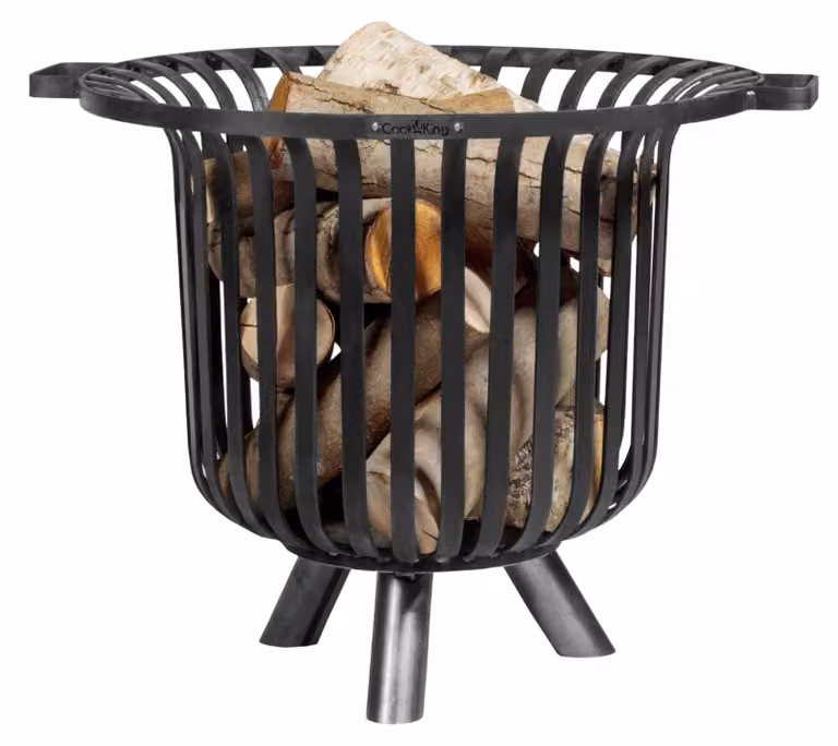Cesto da fuoco rotondo in acciaio Tennessee Ø 60 cm per giardino e terrazza