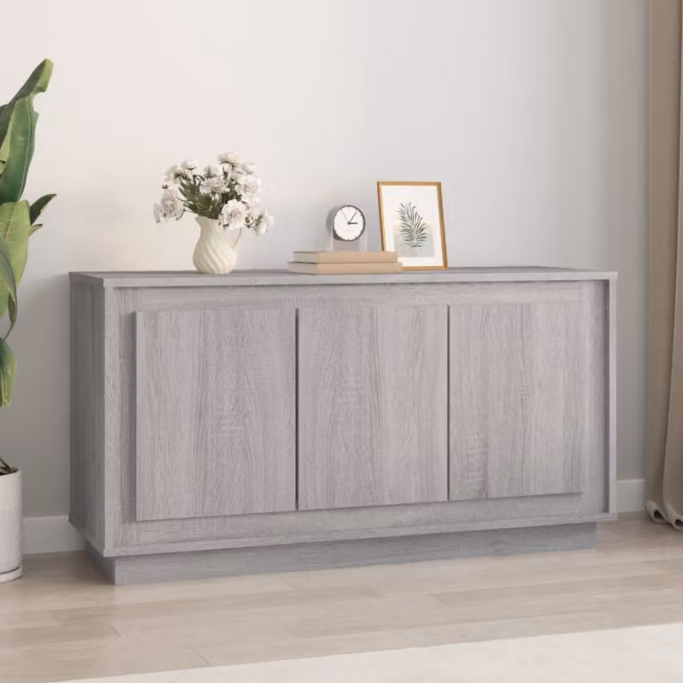 Credenza vidaXL in Legno Multistrato Grigio Sonoma L: 102 cm, P: 35 cm, H: 55 cm