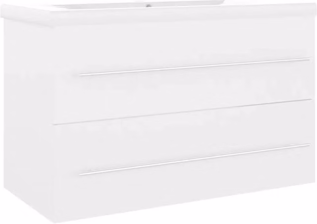 Mobile sottolavabo con lavabo integrato 80 x 38,5 x 48 cm pratico contemporaneo finitura bianca in truciolato bianco 02_0055180