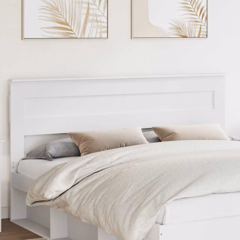 Testiera per letto vidaXL in legno ingegnerizzato bianco lucido, stile minimalista