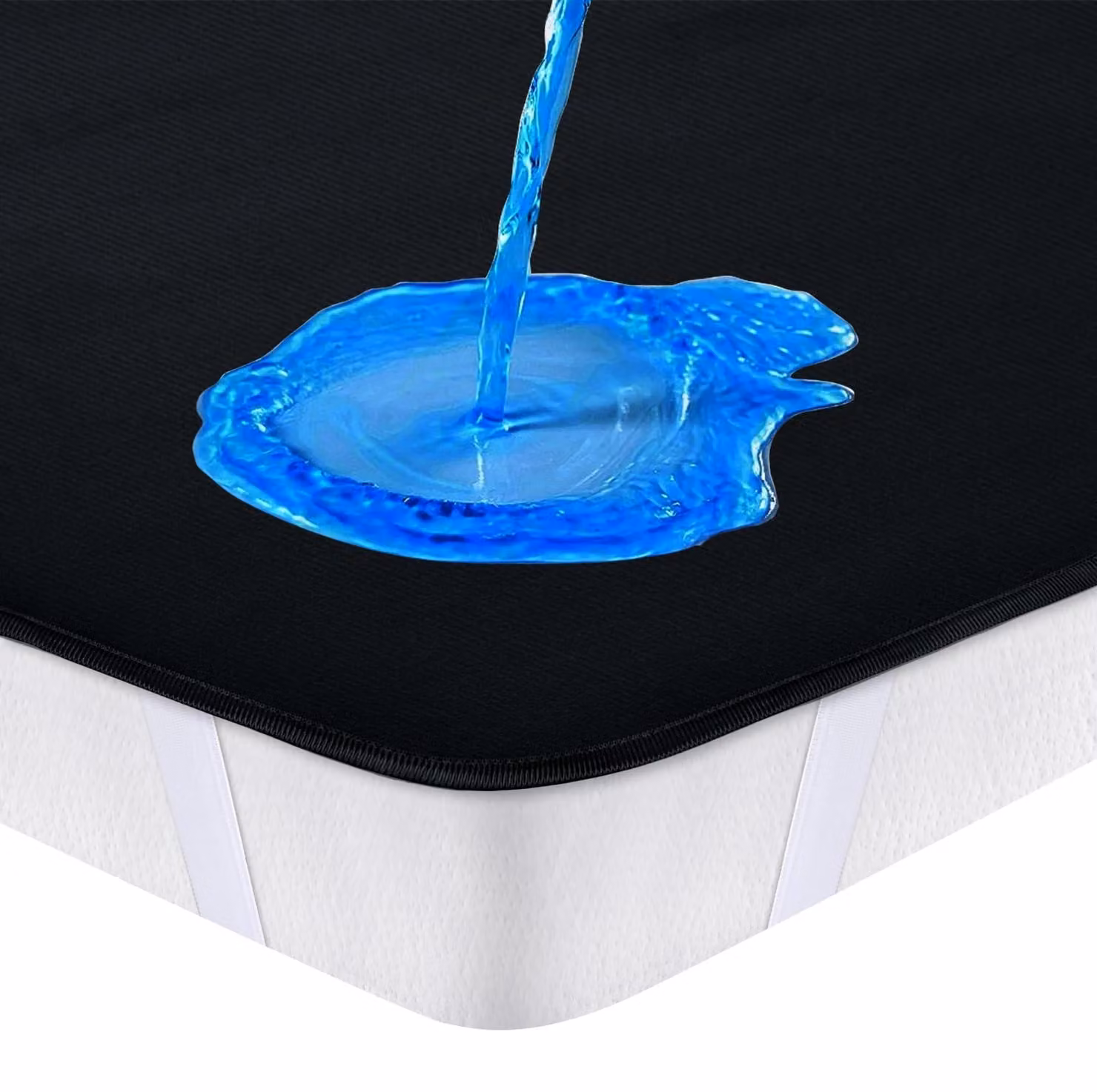 Coprimaterasso impermeabile, dimensioni 180x200 cm, colore nero, lavabile