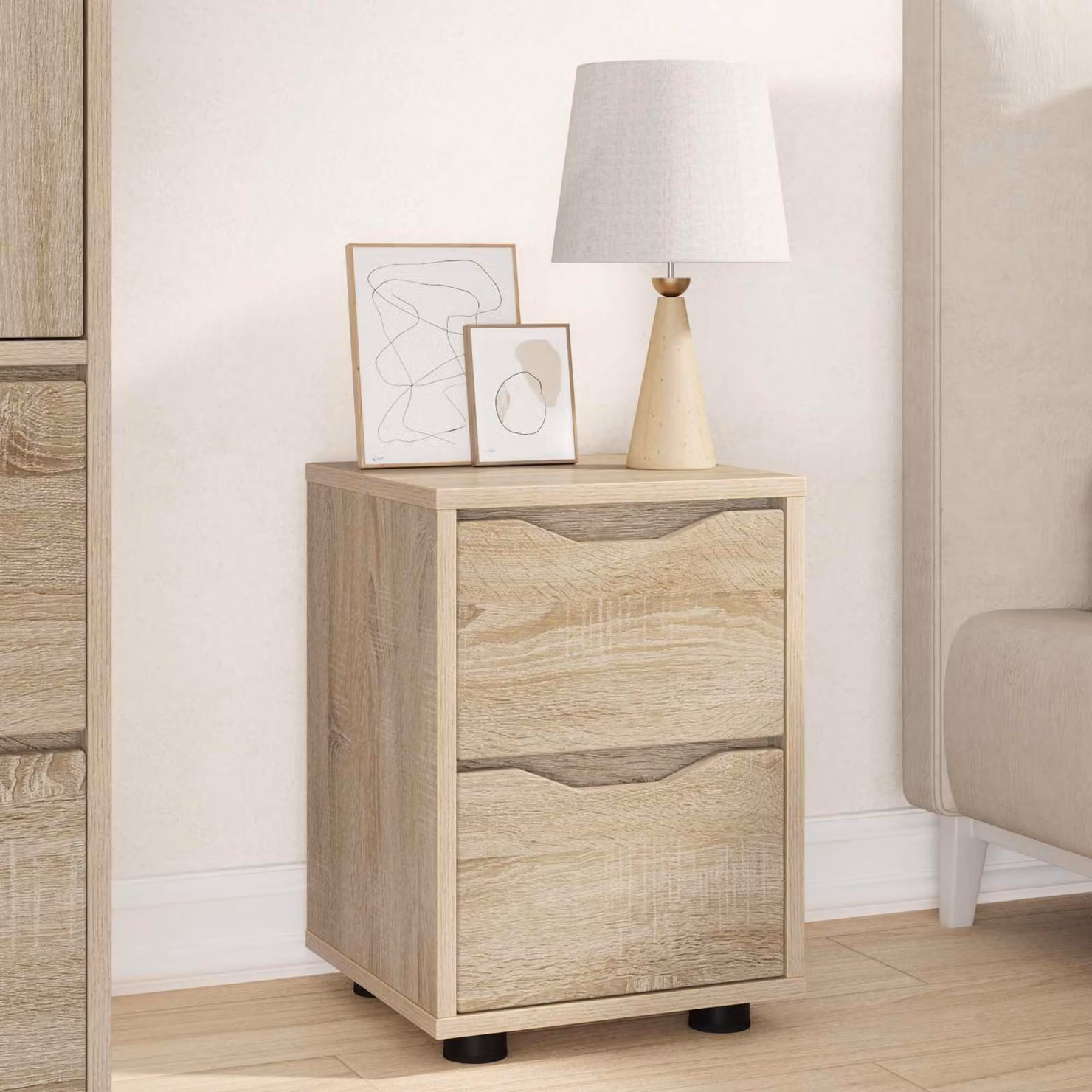 Comodino sospeso vidaXL in legno ingegnerizzato moderno L: 30,5 cm, P: 30 cm, H: 43 cm