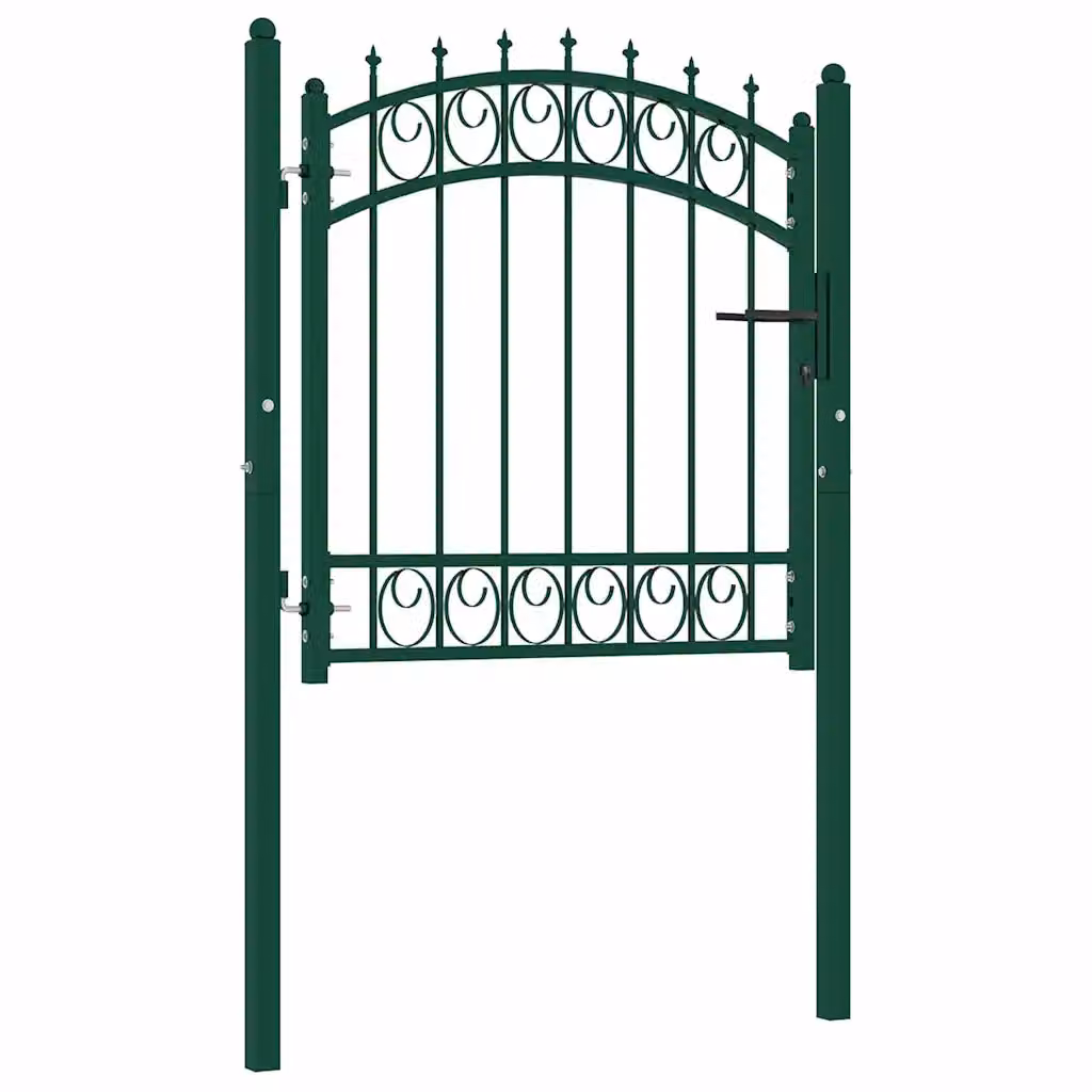 Cancello singolo a battente vidaXL in acciaio verde L: 104 cm, H: 97 cm