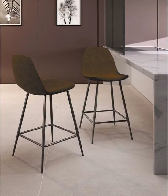 Set di 2 sgabelli Brigitte in similpelle Stones colore marrone o antracite L: 42 cm, P: 52 cm, H: 93 cm