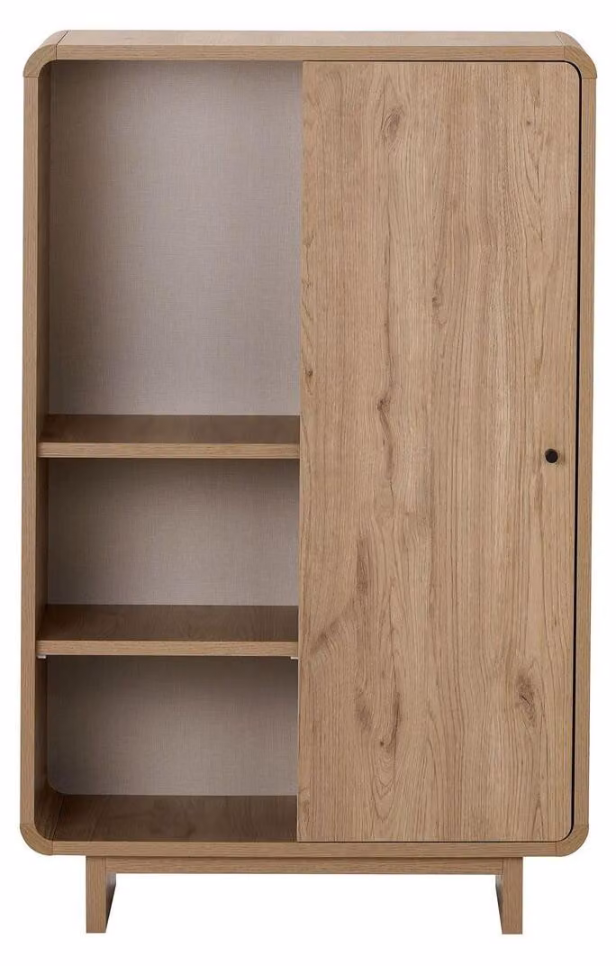 Calicosy - Credenza alta con 1 anta, 3 nicchie con bordi arrotondati L70 cm - CELENA