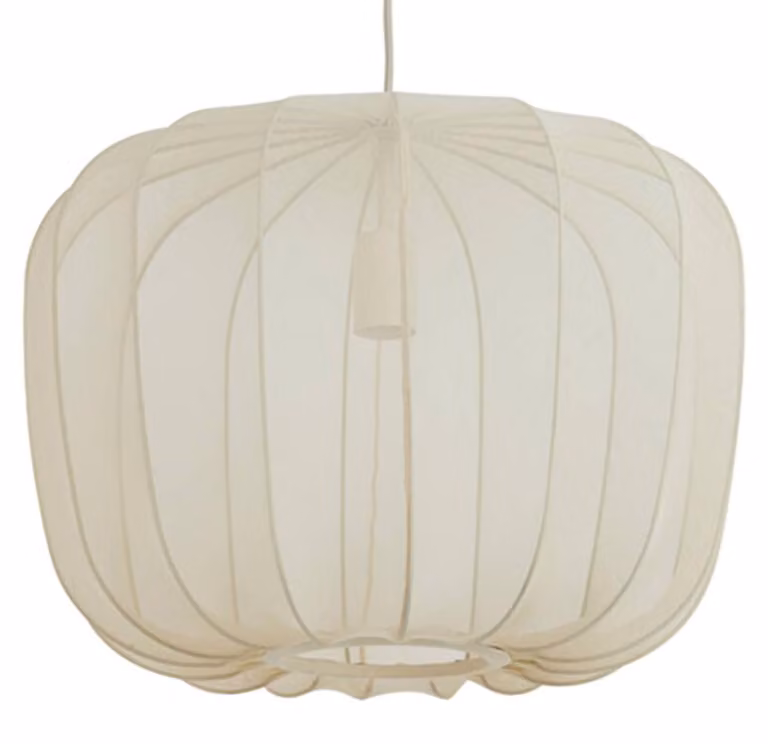 Lampada a sospensione - beige bianco - PLUMERIA - tessile - Ø 50cm - E27 - 2963427 - Light & Living