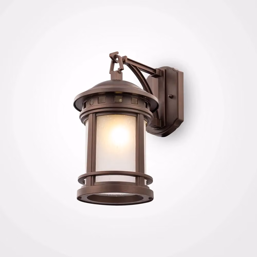 Applique da esterno Maytoni Salamanca in bronzo con vetro trasparente, attacco E27 e protezione IP44 – 2