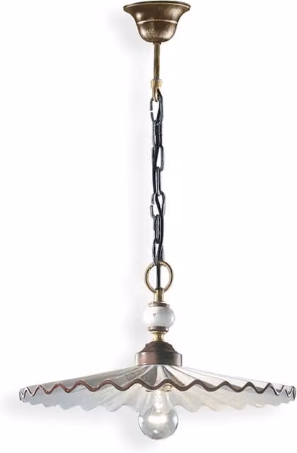 Lampadario Classico L&aposAquila Metallo E Ceramica Nero Sfumato Rame 1 Luce E27