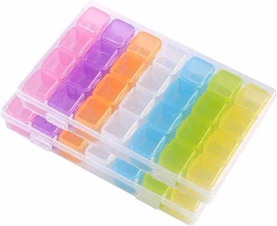 Scatole portaoggetti per piccoli oggetti, 28 scomparti, ideali per il fai da te, 6,7 x 4,3 cm