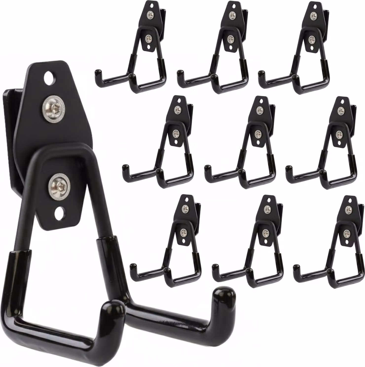 Set di 10 ganci portautensili BOTLE per sistema di valigette Qbrick "lineari" 7 cm, robusti con rivestimento in PVC, per garage, officina, capanno, ganci doppi, portata fino a 40 kg, per prolunghe
