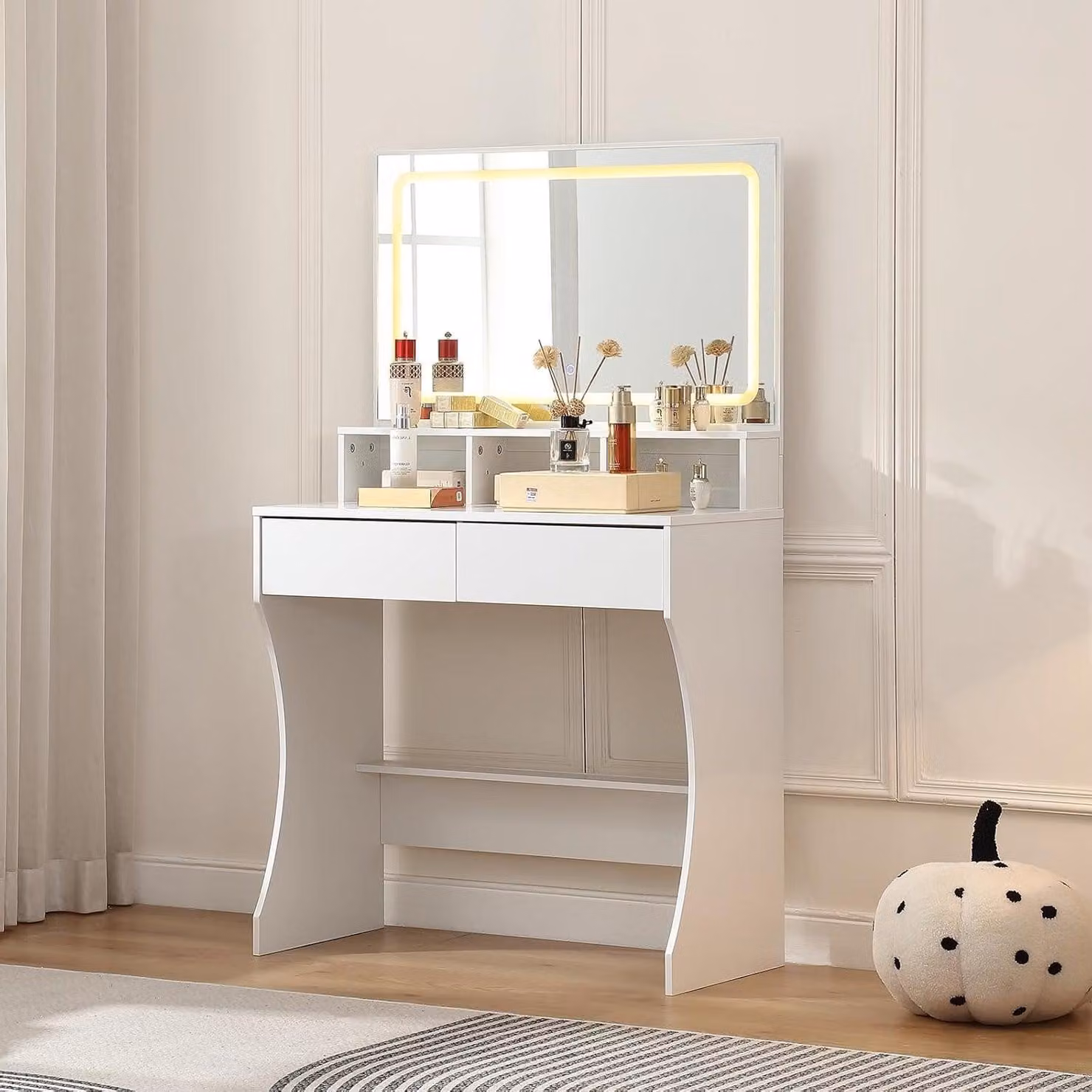 Tavolo da trucco - Comodino da trucco - Specchiera - Tavolino da toeletta