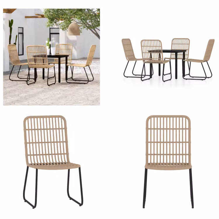 vidaXL set da pranzo da giardino 5 pezzi effetto quercia - set da pranzo da giardino - set da pranzo da esterno - set da pranzo da patio