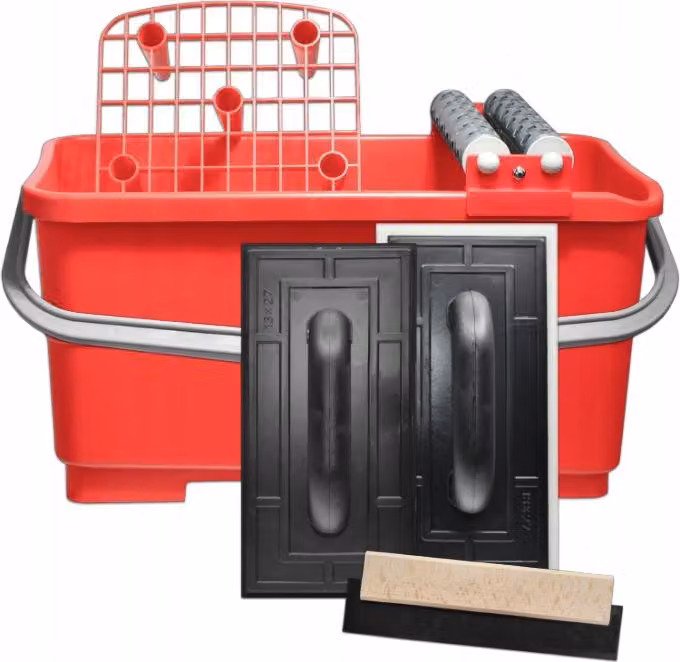 Secchio per piastrelle 24 L Set per fugare piastrelle Rullo Spatola