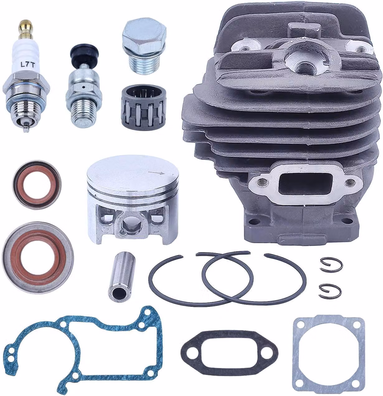 Kit cilindro e pistone da 44,7 mm per motosega Stihl 026/MS260, composto da 16 pezzi