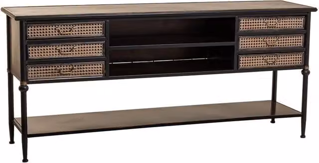 Credenza moderna Wanderlust Deco in metallo marrone L: 180 cm, P: 45 cm, H: 80 cm