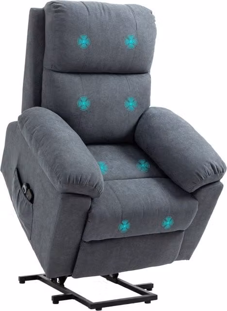 Poltrona Massaggiante Elettrica Reclinabile con Alzapersona ¨C Minimal ¨C Grigio