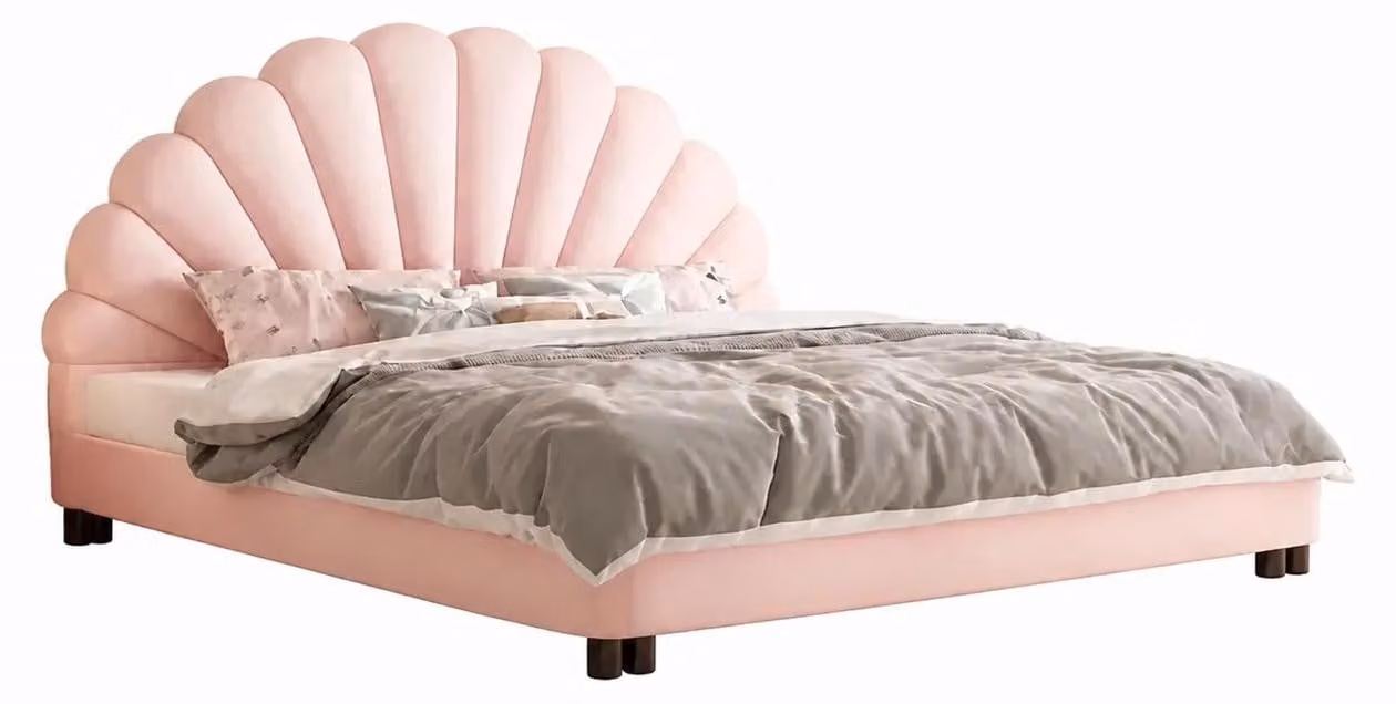 Letto singolo per bambini e ragazzi, modello "Rosa", carino, ideale per bambine. Arredamento per bambini