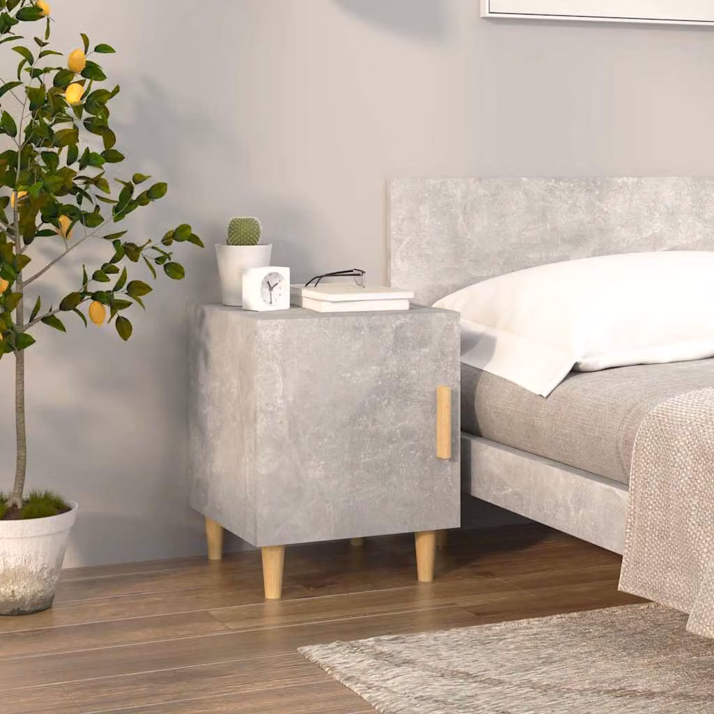 Comodino sospeso vidaXL moderno in legno multistrato, Grigio e Bianco