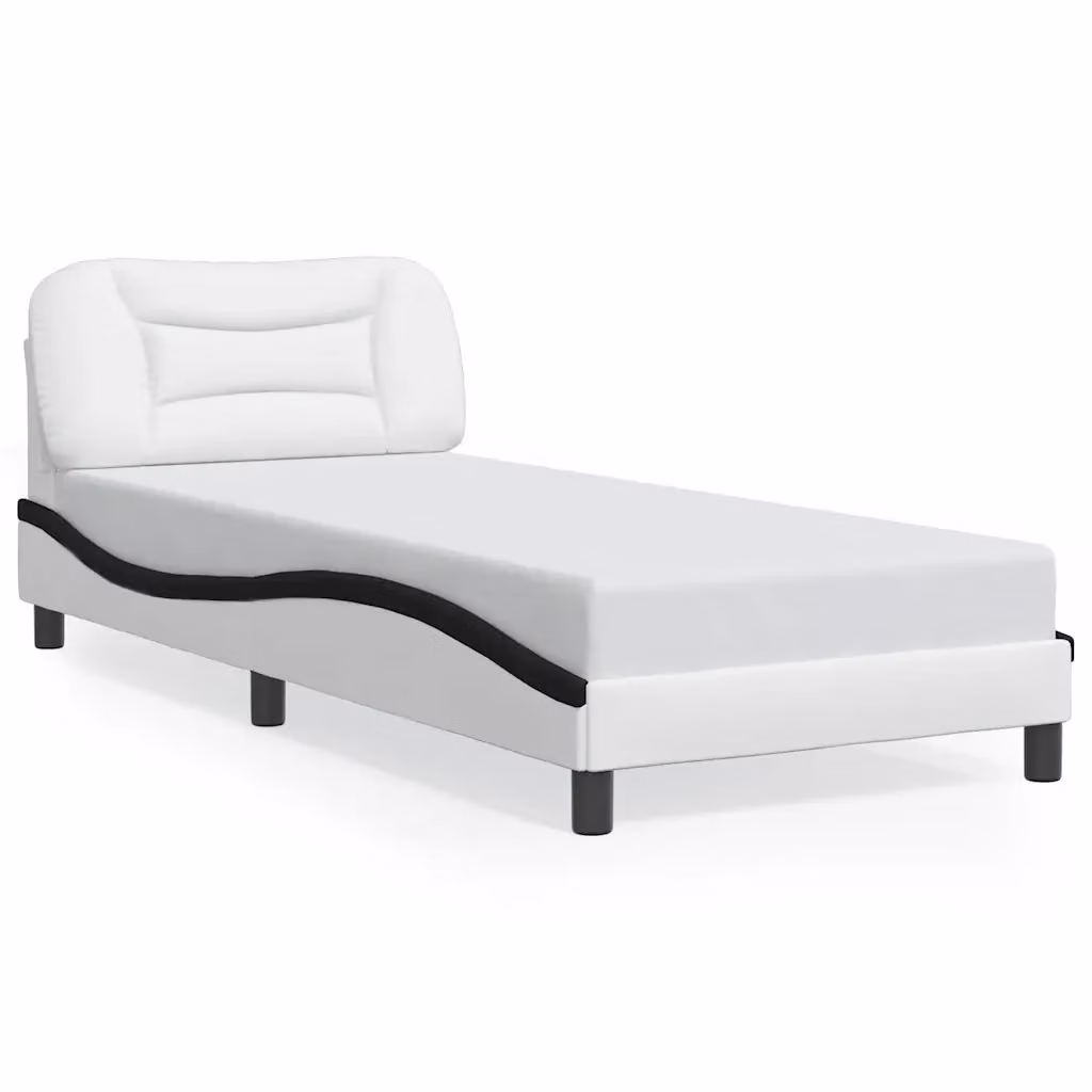 Giroletto senza materasso Hvar vidaXL in similpelle nero e bianco 90x190 cm – 2