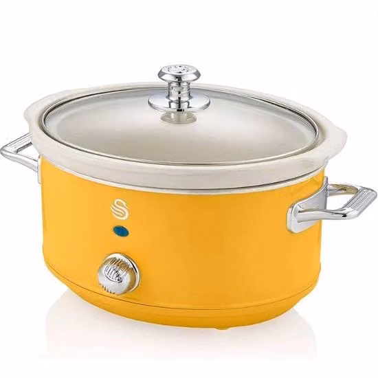 Slow Cooker Elettrica Severin con Timer e Funzione Mantenimento Calore, Capacità 3,5 L, Colore Giallo