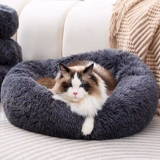 Cuccia rotonda a forma di ciambella per cani e gatti di piccola taglia