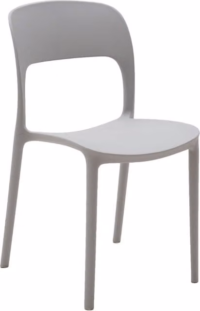 Set di 4 sedie moderne impilabili in polipropilene grigio opaco Mobili 2G