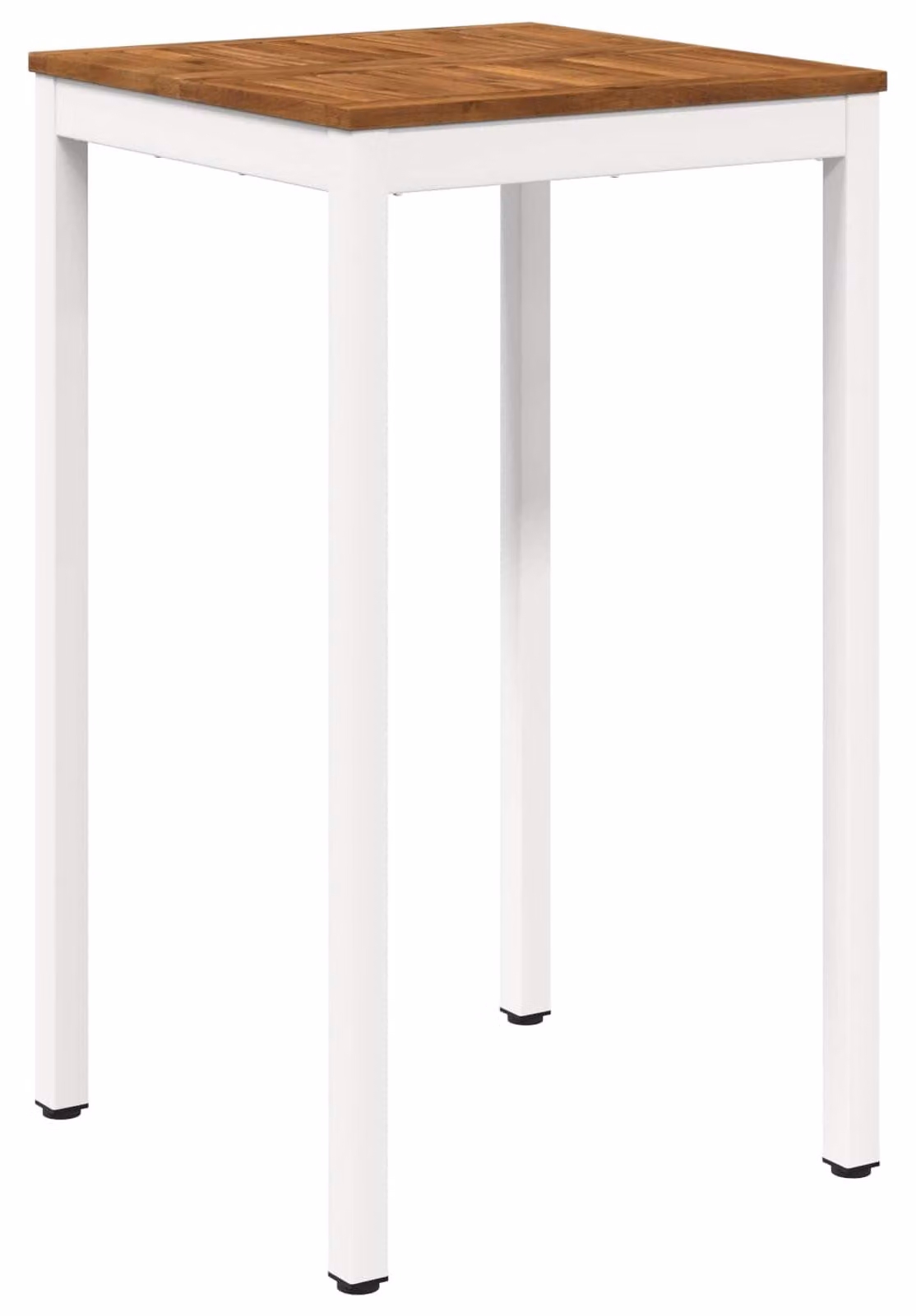 Tavolo da giardino, design naturale e bianco, dimensioni 60 x 60,5 x 105 cm