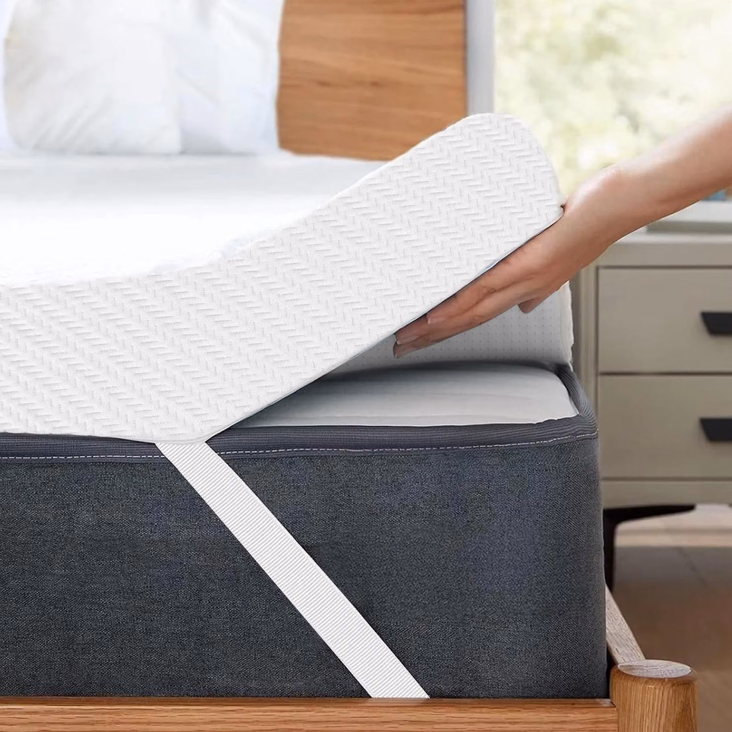 Coprimaterasso 90x200 cm, 7,5 cm (H2/H3) – Coprimaterasso ortopedico reversibile con schiuma memory gel, extra sollievo dalla pressione e sostegno ergonomico
