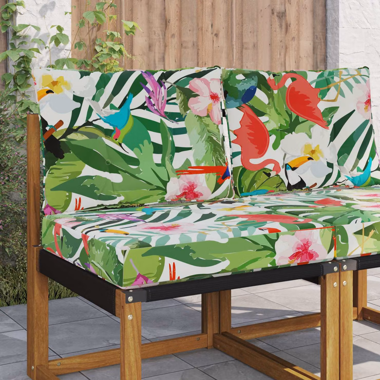 Cuscino per divano da esterno vidaXL in poliestere multicolore L: 60 cm, P: 50,5 cm