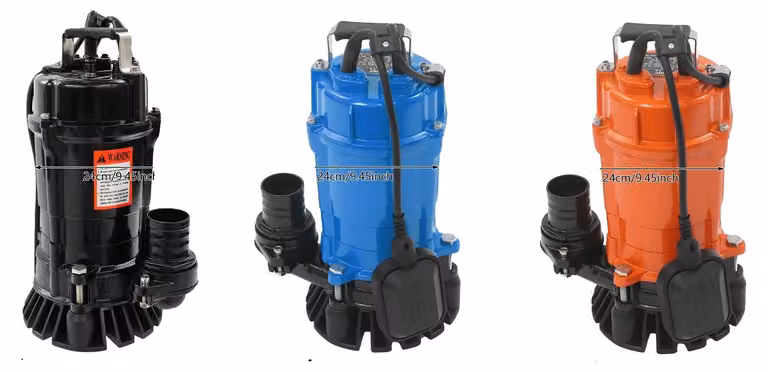 Pompa sommergibile per acque reflue, alta efficienza, struttura resistente, 750 W, blu