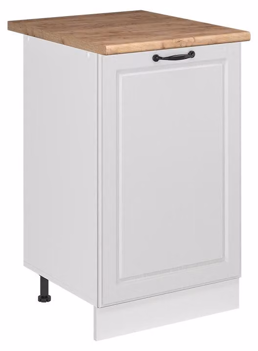 Mobiletto base cucina Vicco R-Line Bianco country/Bianco 50 cm piano di lavoro Rovere dorato, Model 70125