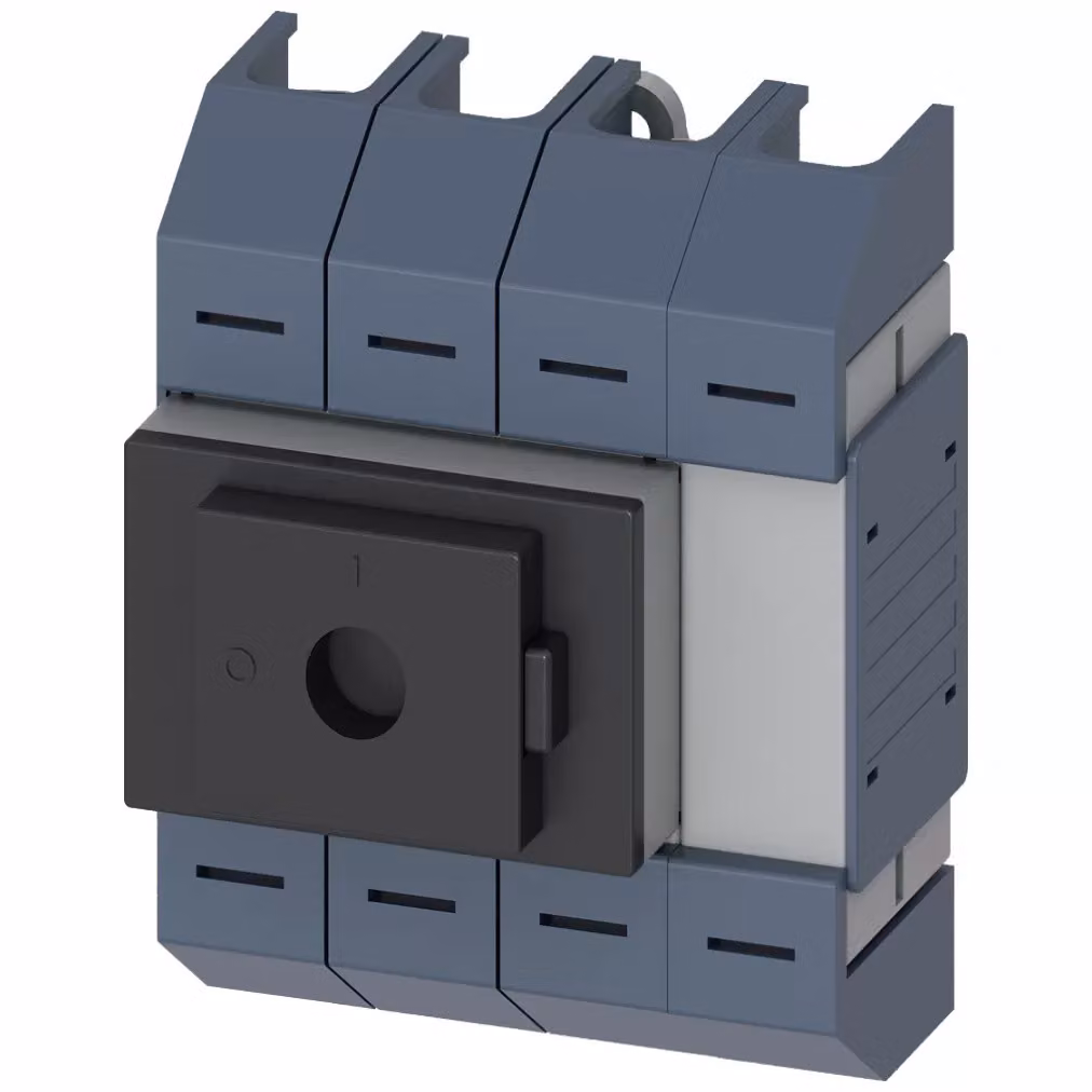 Sezionatore Siemens 100 A, serie 02, 4 poli, azionamento frontale centrale, unità base 3KD05402LG203